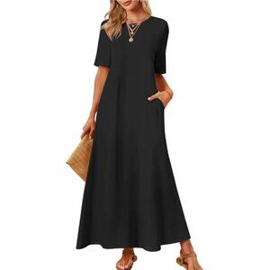 Women's 2025 Summer Maxi Dress Casual Short Sleeve Beach Vacation